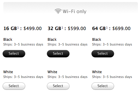 iPad 2 Availability