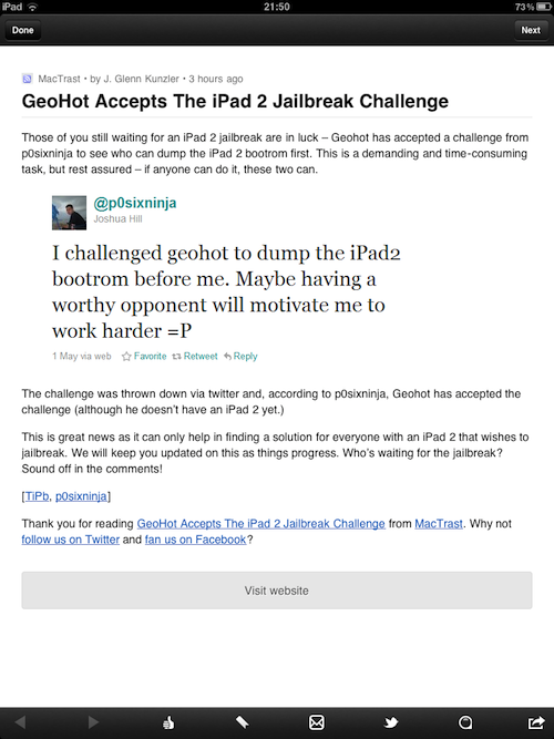 2 - post view - feedly
