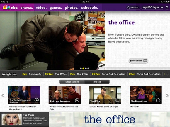 NBC App iPad