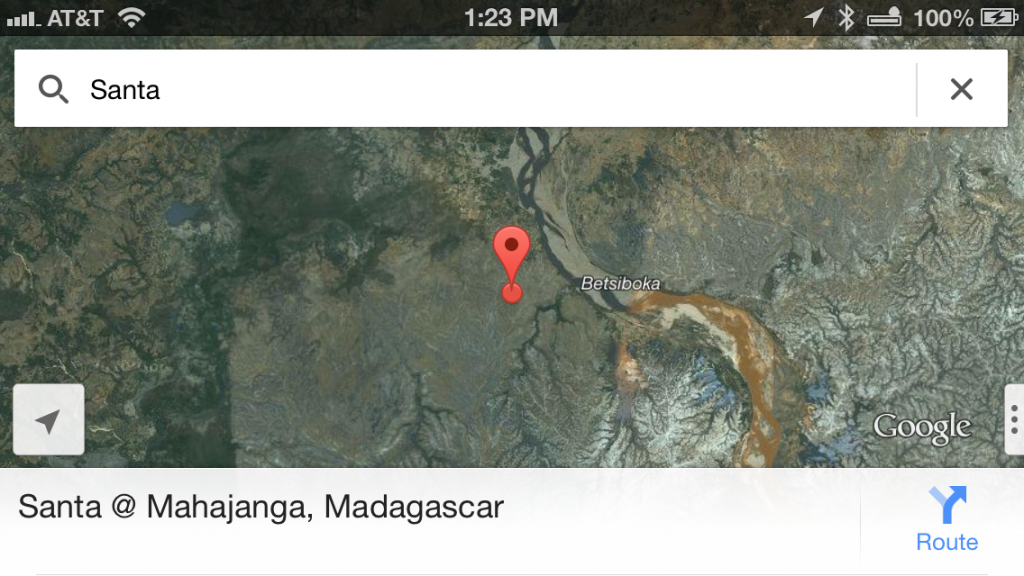 Santa Google Maps iOS