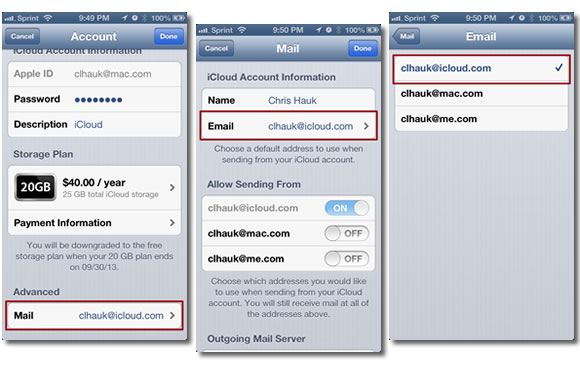 Icloud email adres