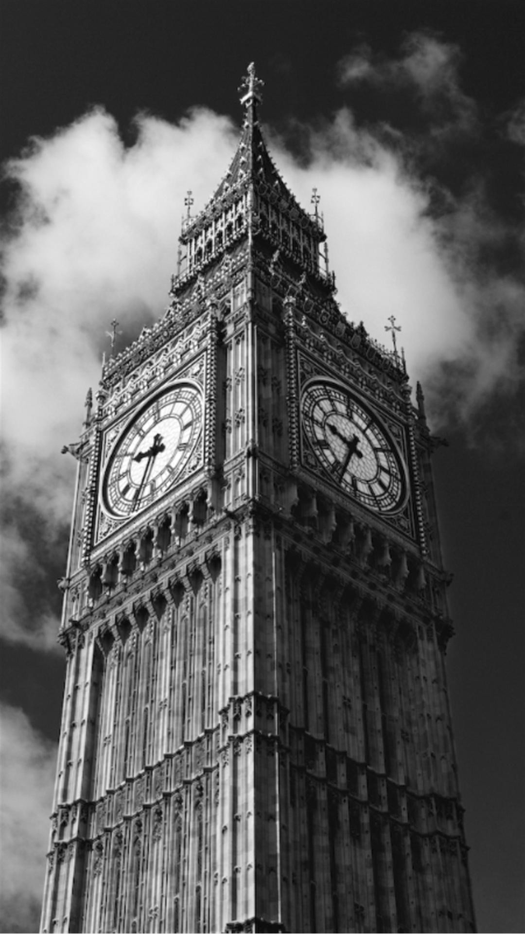 Big Ben London Black And White Iphone 6 Plus Hd Wallpaper