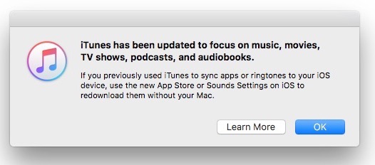 Apple Updates iTunes App Removes iOS App Store Support