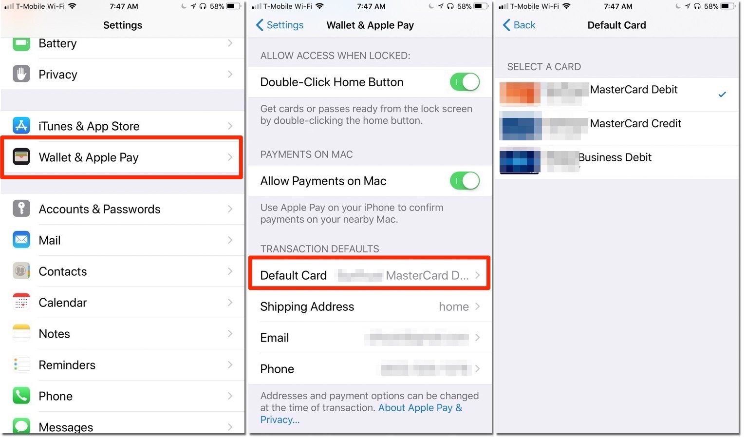 How to Change the Default Card Your iPhone Uses for Apple Pay