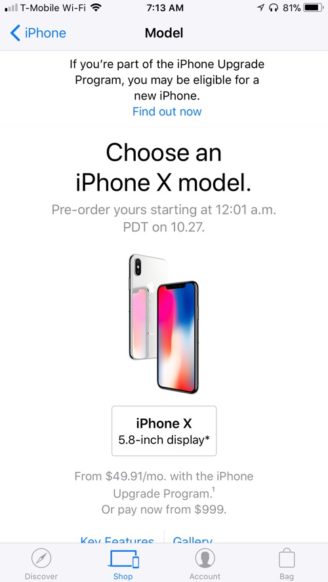 iPhone Upgrade Program Customers Can Get Pre-Approved for iPhone X Starting October 23 iPhone Upgrade Program Customers Can Get Pre-Approved for iPhone X Starting October 23