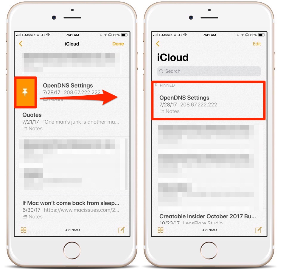Ios 11 How To Pin A Note To The Top Of Your Notes List