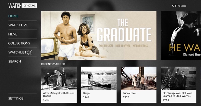 Turner Classic Movies Launches 'Watch TCM' on Apple TV