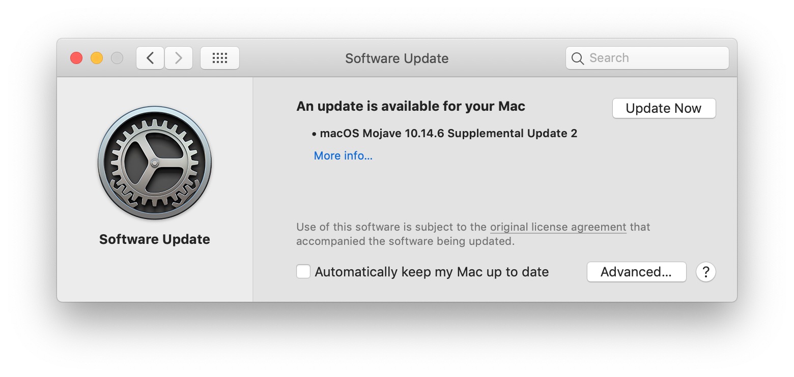 macOS Mojave 10 14 6 Supplemental Update 2