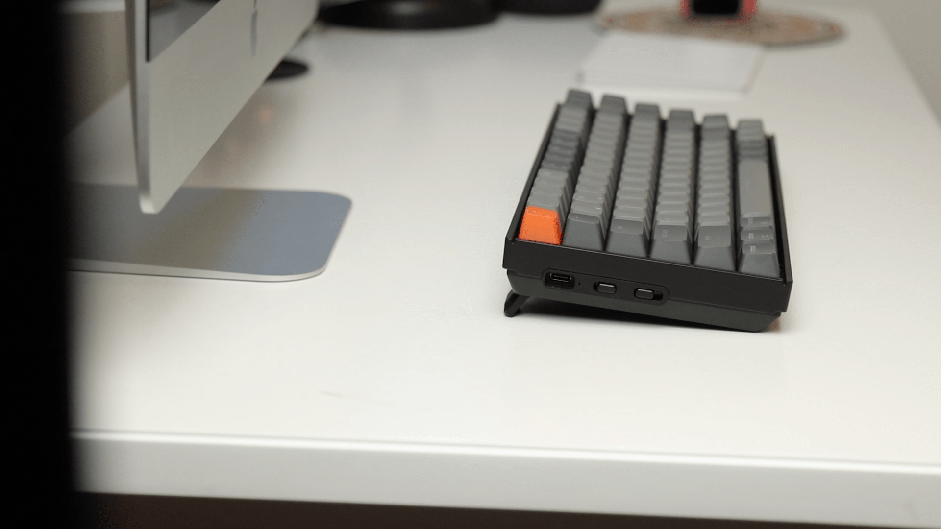 The Keychron K2 mechanical keyboard on a desk