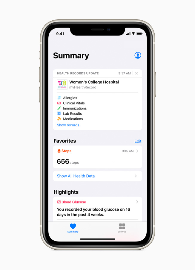 Health Records on iPhone